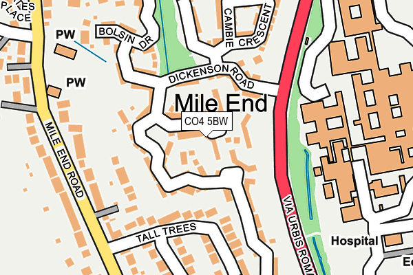 CO4 5BW map - OS OpenMap – Local (Ordnance Survey)