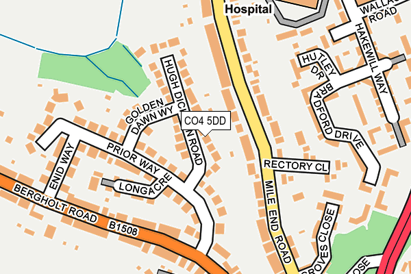 CO4 5DD map - OS OpenMap – Local (Ordnance Survey)