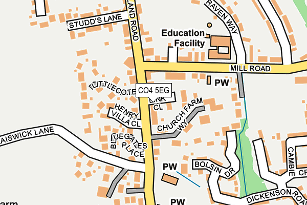 CO4 5EG map - OS OpenMap – Local (Ordnance Survey)