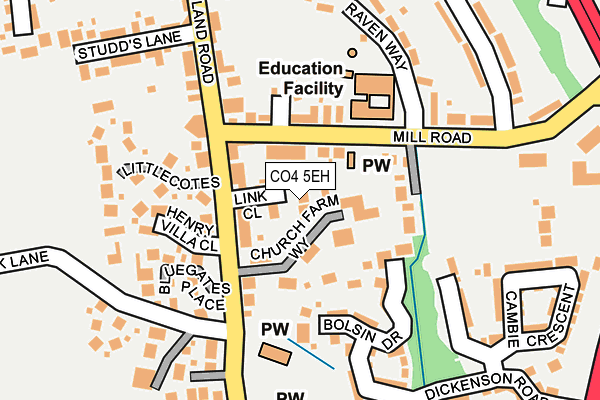 CO4 5EH map - OS OpenMap – Local (Ordnance Survey)