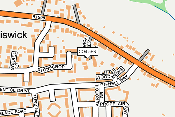 CO4 5ER map - OS OpenMap – Local (Ordnance Survey)