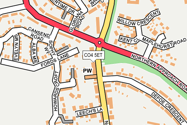 CO4 5ET map - OS OpenMap – Local (Ordnance Survey)