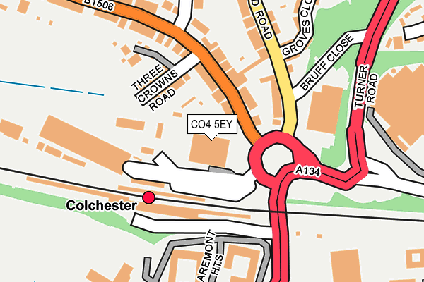 CO4 5EY map - OS OpenMap – Local (Ordnance Survey)