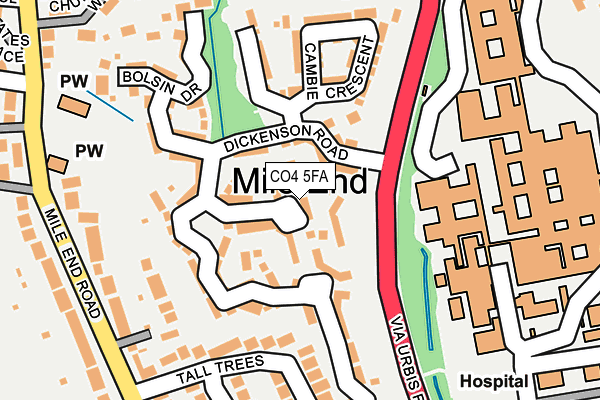 CO4 5FA map - OS OpenMap – Local (Ordnance Survey)