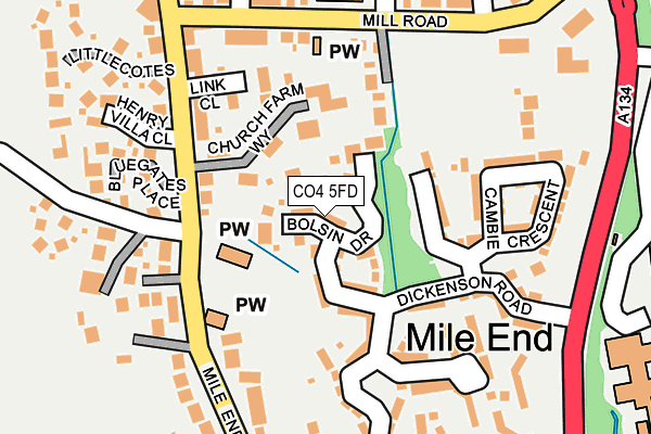 CO4 5FD map - OS OpenMap – Local (Ordnance Survey)