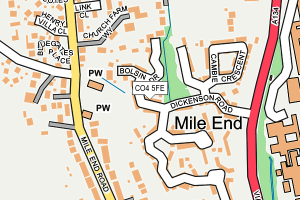 CO4 5FE map - OS OpenMap – Local (Ordnance Survey)