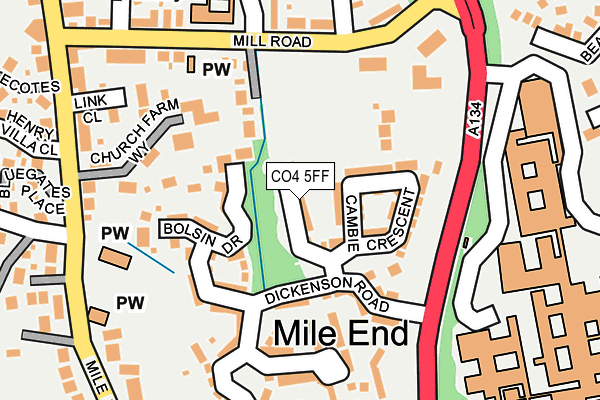 CO4 5FF map - OS OpenMap – Local (Ordnance Survey)