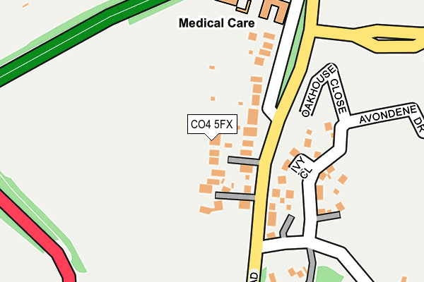 CO4 5FX map - OS OpenMap – Local (Ordnance Survey)