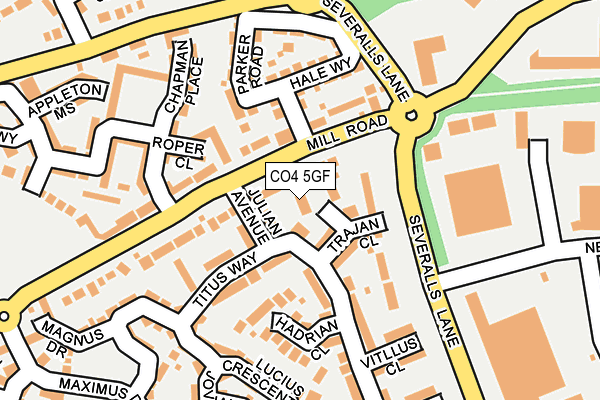 CO4 5GF map - OS OpenMap – Local (Ordnance Survey)