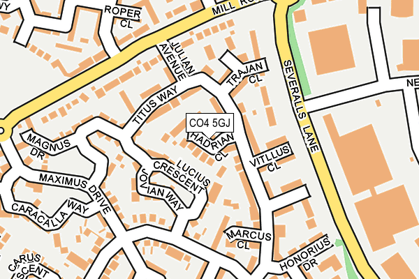 CO4 5GJ map - OS OpenMap – Local (Ordnance Survey)