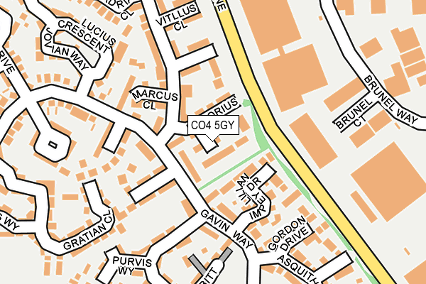 CO4 5GY map - OS OpenMap – Local (Ordnance Survey)
