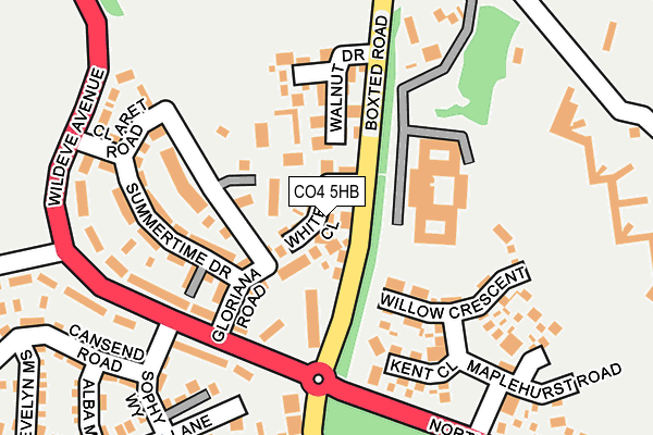 CO4 5HB map - OS OpenMap – Local (Ordnance Survey)