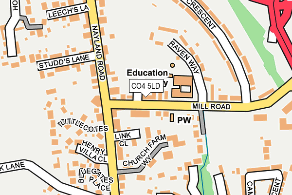 CO4 5LD map - OS OpenMap – Local (Ordnance Survey)