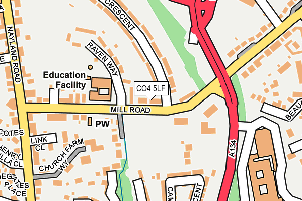 CO4 5LF map - OS OpenMap – Local (Ordnance Survey)