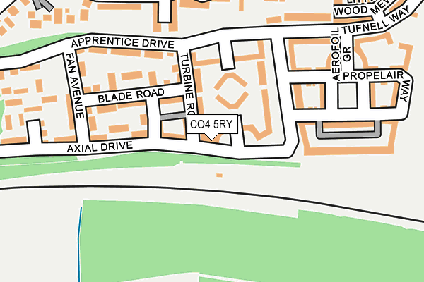 CO4 5RY map - OS OpenMap – Local (Ordnance Survey)