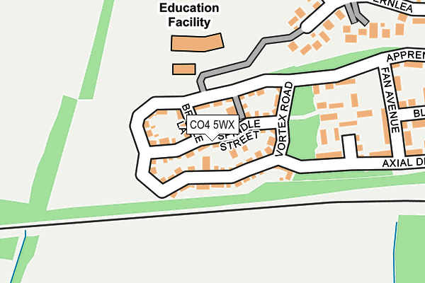 CO4 5WX map - OS OpenMap – Local (Ordnance Survey)