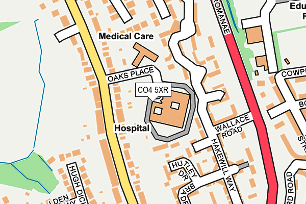 CO4 5XR map - OS OpenMap – Local (Ordnance Survey)