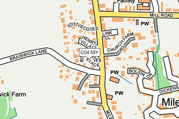 CO4 5XY map - OS OpenMap – Local (Ordnance Survey)