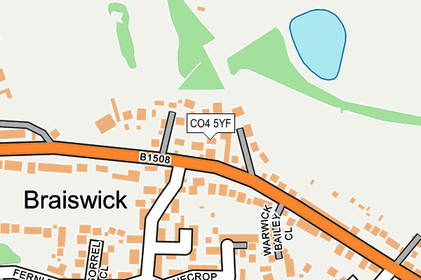 CO4 5YF map - OS OpenMap – Local (Ordnance Survey)