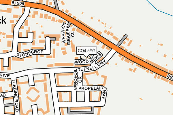CO4 5YG map - OS OpenMap – Local (Ordnance Survey)