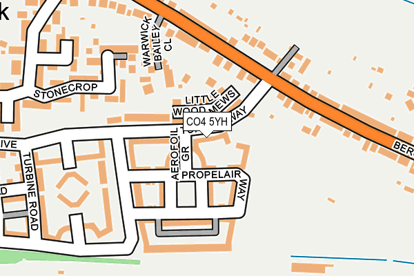 CO4 5YH map - OS OpenMap – Local (Ordnance Survey)