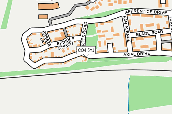 CO4 5YJ map - OS OpenMap – Local (Ordnance Survey)
