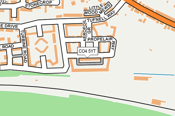 CO4 5YT map - OS OpenMap – Local (Ordnance Survey)