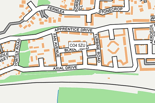 CO4 5ZU map - OS OpenMap – Local (Ordnance Survey)