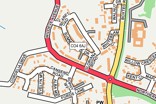 CO4 6AJ map - OS OpenMap – Local (Ordnance Survey)
