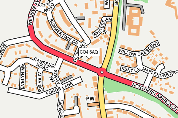 CO4 6AQ map - OS OpenMap – Local (Ordnance Survey)