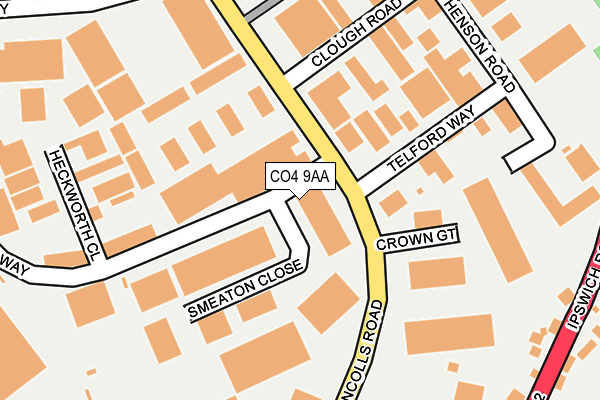 CO4 9AA map - OS OpenMap – Local (Ordnance Survey)