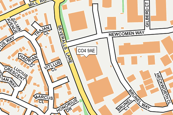 CO4 9AE map - OS OpenMap – Local (Ordnance Survey)