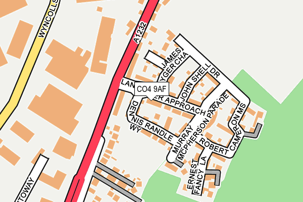 CO4 9AF map - OS OpenMap – Local (Ordnance Survey)