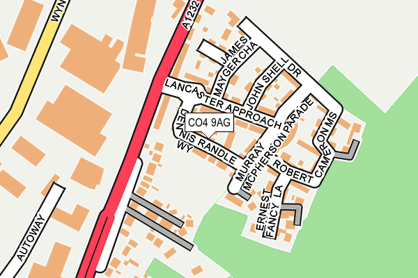 CO4 9AG map - OS OpenMap – Local (Ordnance Survey)