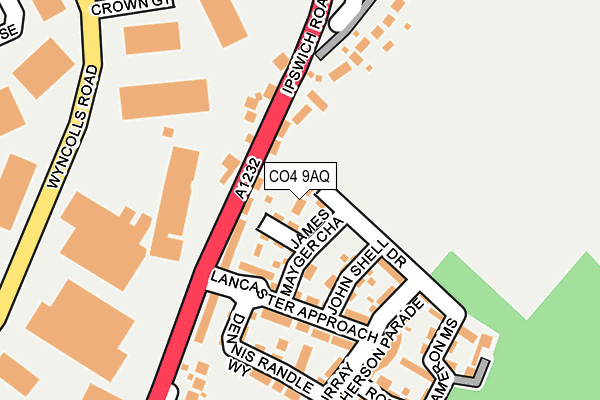CO4 9AQ map - OS OpenMap – Local (Ordnance Survey)