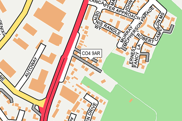 CO4 9AR map - OS OpenMap – Local (Ordnance Survey)