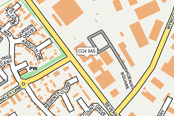 CO4 9AS map - OS OpenMap – Local (Ordnance Survey)