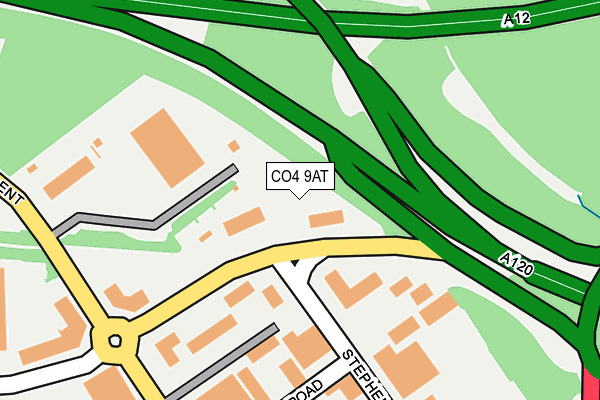 CO4 9AT map - OS OpenMap – Local (Ordnance Survey)