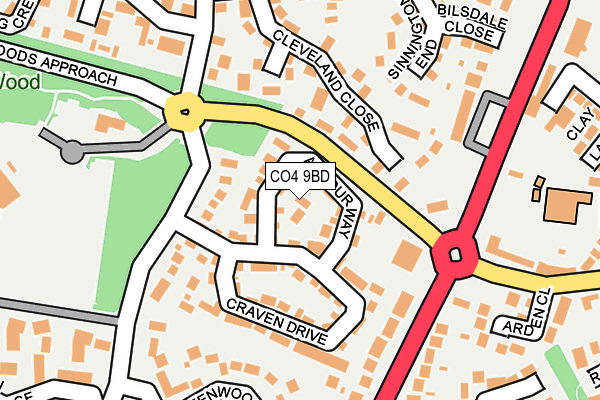 CO4 9BD map - OS OpenMap – Local (Ordnance Survey)