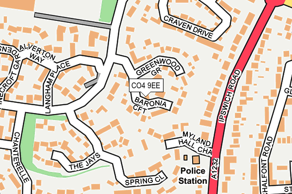 CO4 9EE map - OS OpenMap – Local (Ordnance Survey)