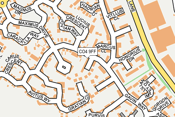 CO4 9FF map - OS OpenMap – Local (Ordnance Survey)