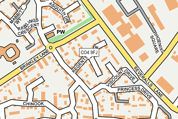 CO4 9FJ map - OS OpenMap – Local (Ordnance Survey)