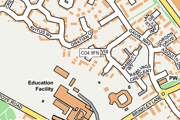 CO4 9FN map - OS OpenMap – Local (Ordnance Survey)