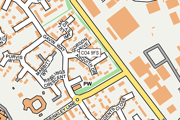 CO4 9FS map - OS OpenMap – Local (Ordnance Survey)
