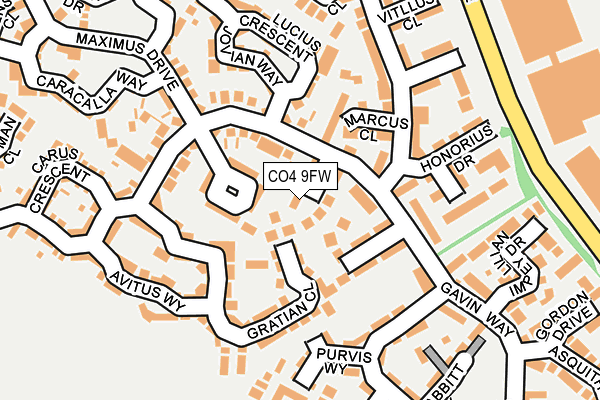 CO4 9FW map - OS OpenMap – Local (Ordnance Survey)
