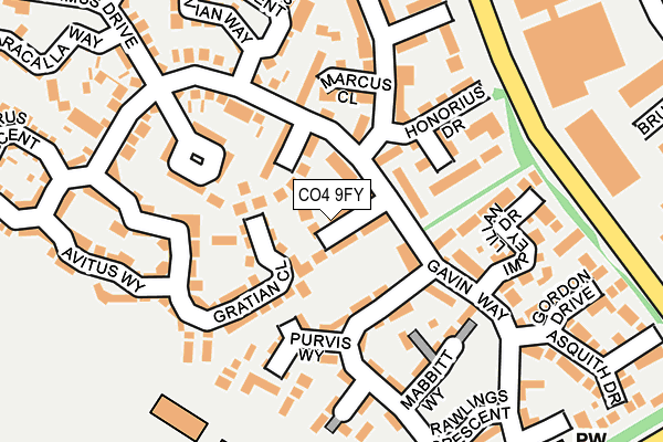 CO4 9FY map - OS OpenMap – Local (Ordnance Survey)