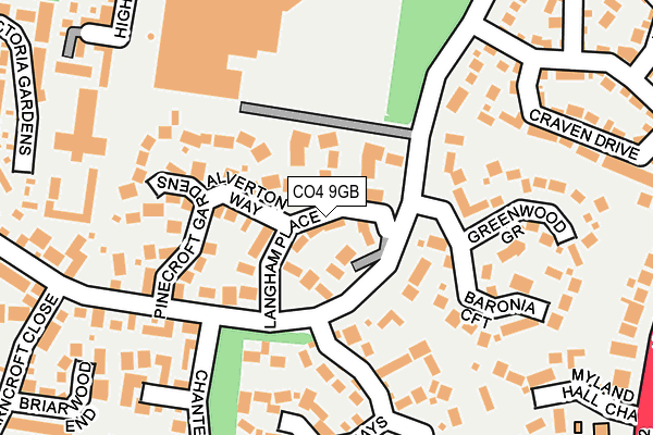CO4 9GB map - OS OpenMap – Local (Ordnance Survey)