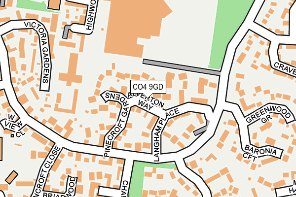 CO4 9GD map - OS OpenMap – Local (Ordnance Survey)