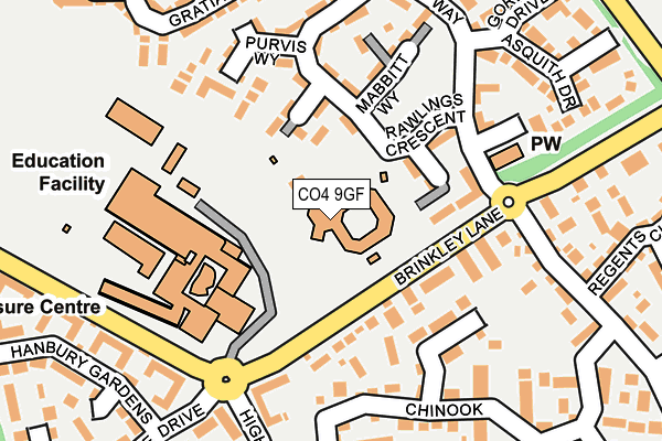 CO4 9GF map - OS OpenMap – Local (Ordnance Survey)