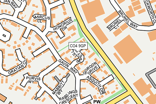 CO4 9GP map - OS OpenMap – Local (Ordnance Survey)